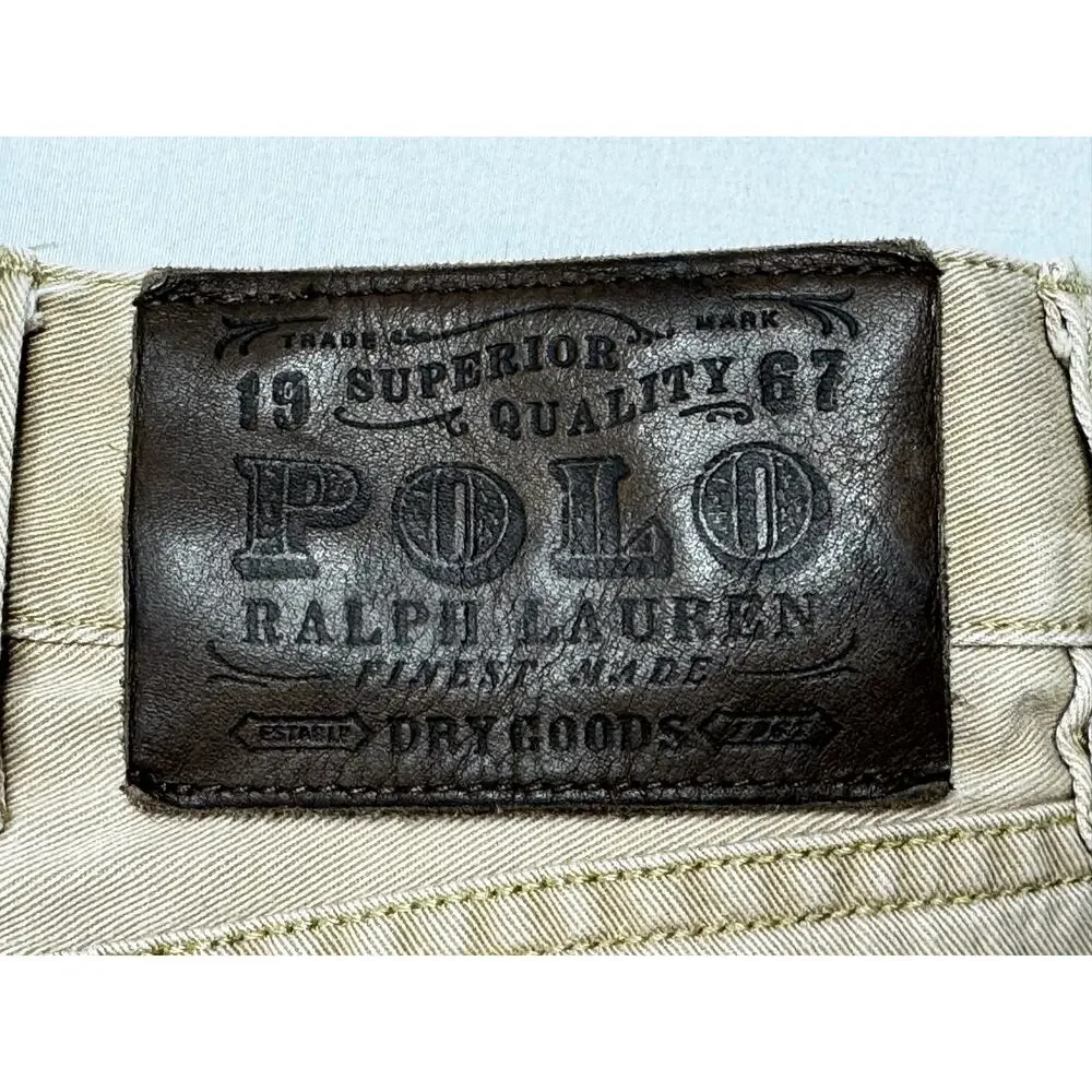 Polo Ralph Lauren Men's 650 Straight Leg Beige Denim Jeans - Size 36x33.5 - Picture 5 of 8